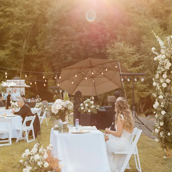 Outdoor Ceremony & Reception Spaces at Alder Grove in Castle Rock, WA